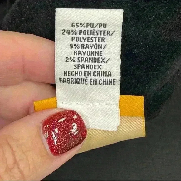 WOMENS RUBY RED FAUX LEATHER Velvet Velour SLEEVELESS VEST JACKET SZ 1X - Picture 7 of 7